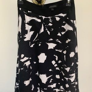 Banana Republic Black Floral Midi Skirt